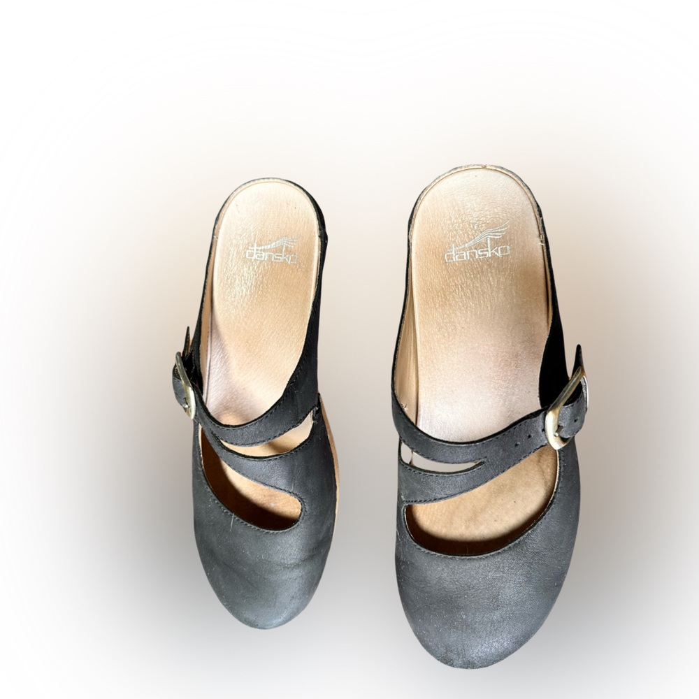 Dansko Black Leather Mary Jane Clogs - Picture 3 of 7